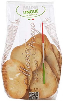 Mario Fongo Mini Mother-in-Law Tongue Flatbread Crackers, 3.53 Ounce