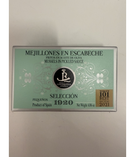 MEJILLONES EN ESCABECHE 12/16 PZAS - REAL CONSERVERA ESPAÑOLA 1920